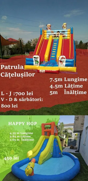 Tobogane gonflabile, animatori, vata pe bat si popcorn pentru petreceri si evenimente