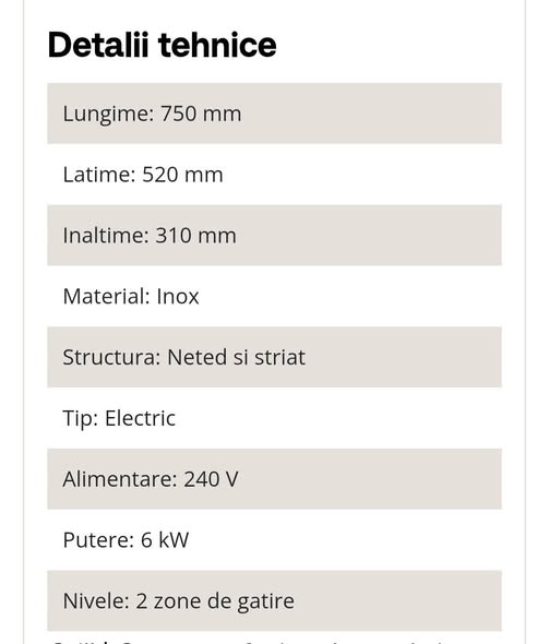 Gratar electric profesional de banc cu placa neteda 10 cm – 220V / 380V – stare excelenta - Imagine 3