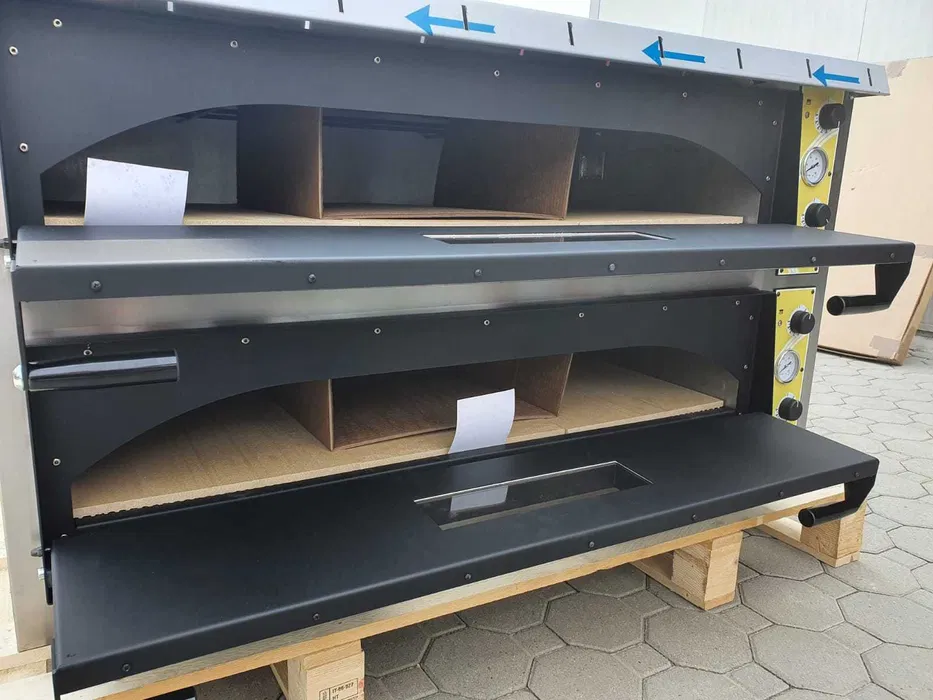 Cuptor profesional pizza XL Italia 6+6 pizza, usa cu geam mare, productie Italia, nou