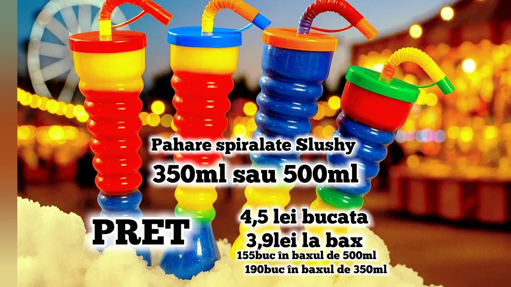 Pahare spiralate pentru granita Slushy 350 ml si 500 ml - design atractiv, produse noi - Imagine 2