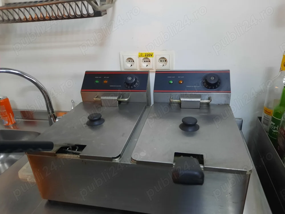 Friteuza profesionala electrica dubla inox, ideala pentru restaurante si fast-food