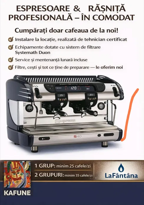 Espressor Profesional in Comodat Gratuit pentru Cafenele, Restaurante si Hoteluri