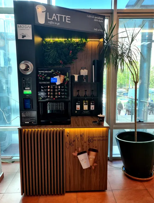 Aparat Vending Cafea Boabe LATTE ROMANIA cu Locatie - Plata Cash si Card, Casa de Marcat Inclusa