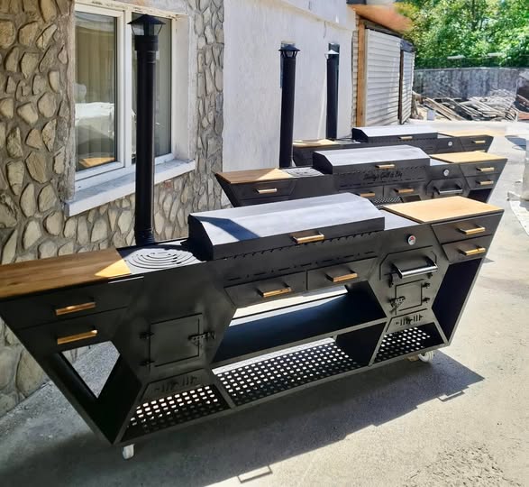 MASTER PRO GRILL - Grill de Gradina Multifunctional cu Cuptor pe Lemne si Suport Ceaun