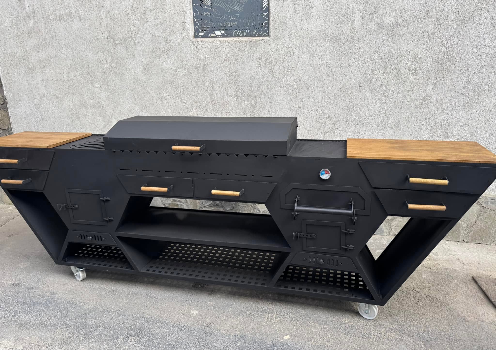 MASTER PRO GRILL - Grill de Gradina Multifunctional cu Cuptor pe Lemne si Suport Ceaun - Imagine 3