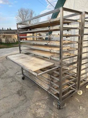 Suport inox cu panacoade pentru dospirea aluatului - echipament profesional pentru panificatie - Imagine 2