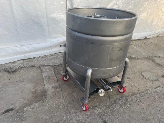Tanc mobil din inox 300 litri pentru lichide alimentare si industria alimentara - Imagine 2