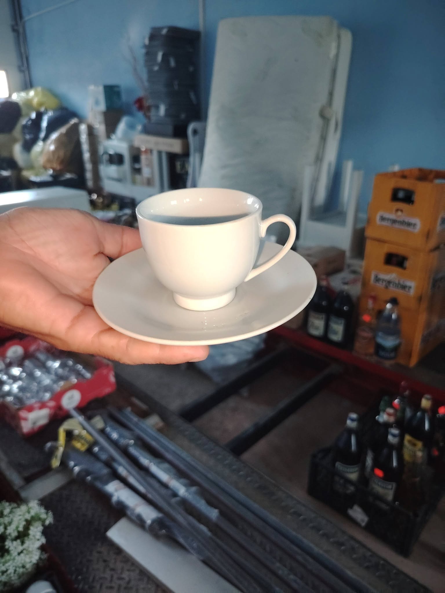Ceasca latte din portelan cu farfurioara – pentru cafenele, restaurante si hoteluri HoReCa