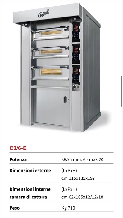 Cuptor profesional electric Castelli Forni C3/6-E – 3 camere, productie intensiva pentru pizzerii - Imagine 3