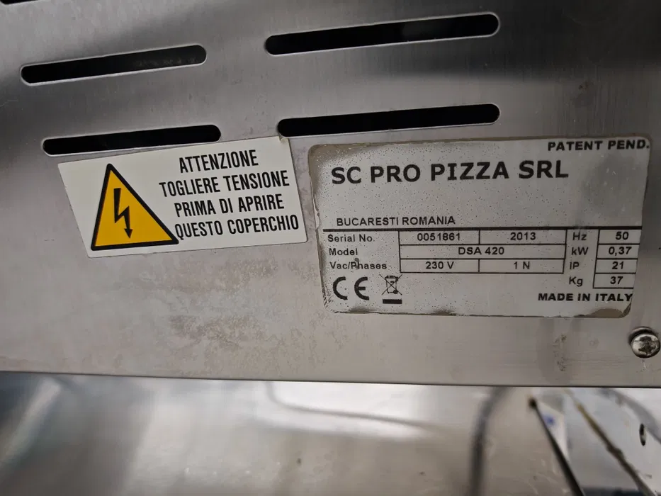 Intinzator aluat profesional Fimar DSA 420 - Formator aluat pizza 40 cm Made in Italy, aproape nou - Imagine 3