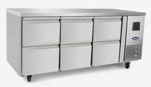 Masa frigorifica profesionala 6 sertare, 420L, inox - banc frigorific HoReCa, nou cu garantie 24 luni