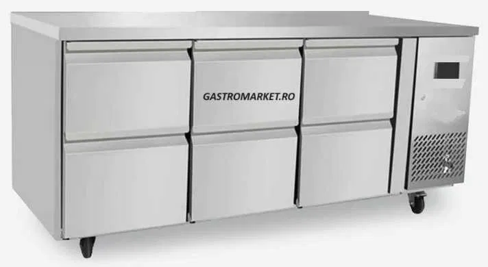 Masa frigorifica profesionala 6 sertare, 420L, inox - banc frigorific HoReCa, nou cu garantie 24 luni - Imagine 2