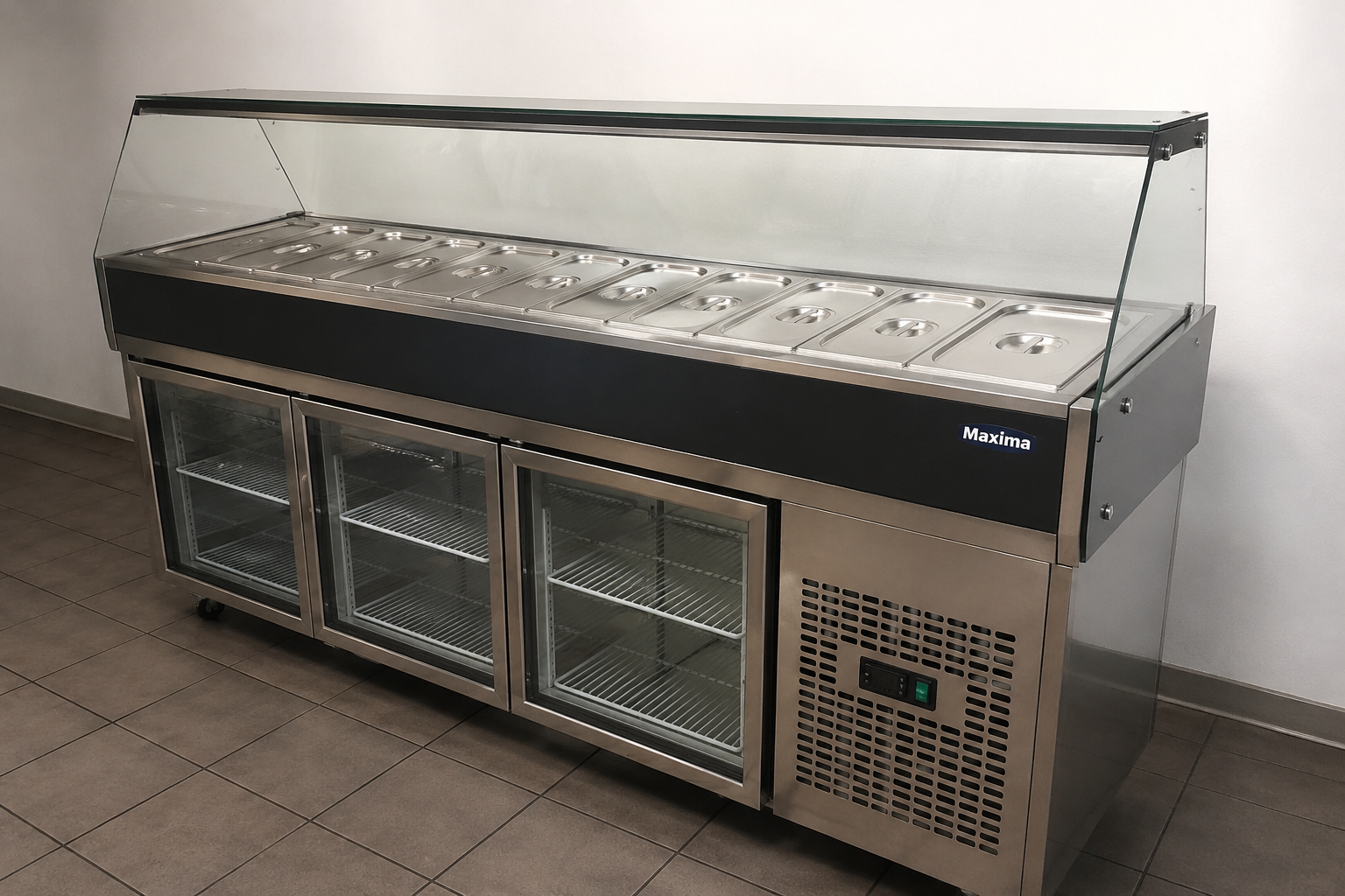 Vitrina ingrediente 1,8m Maxima - vitrina pizza / salatera profesionala HoReCa