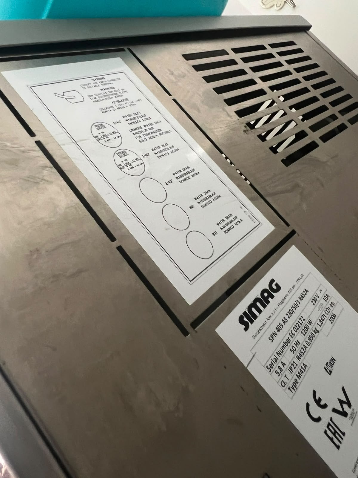 Masina profesionala de gheata SIMAG 350 kg/24h cu buncar R100 - echipament HoReCa - Imagine 2