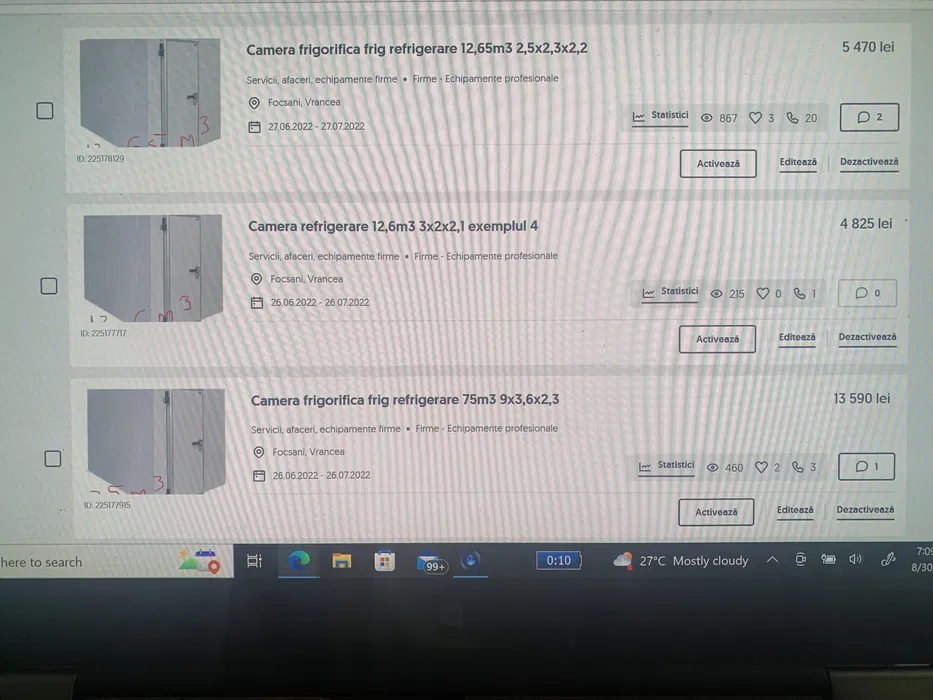 Calcul necesar frigorific pentru vitrina, camera frigorifica sau kit complet agregat