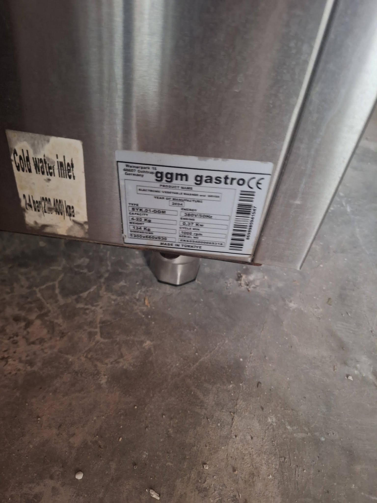 Masina Profesionala pentru Spalat si Uscat Legume si Fructe - Echipament Industrial HoReCa, Aproape Nou - Imagine 2