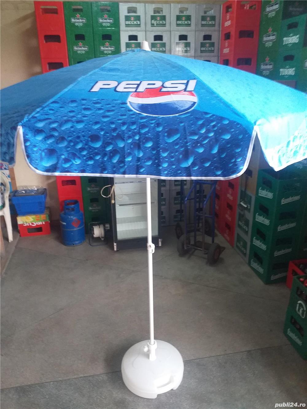 Umbrelă profesională pentru terasă Ø180 cm – Rabatabilă cu suport | HoReCa | Cafenele | Restaurante - Imagine 2
