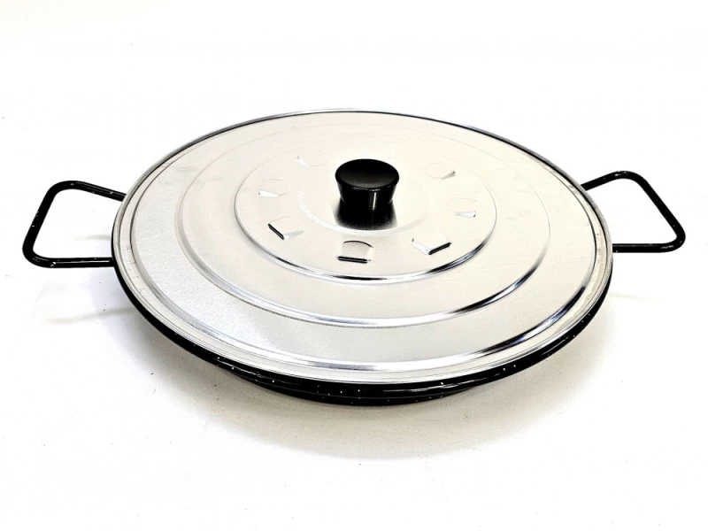 Capac Aluminiu pentru Tigaie Paella Garcima 20 cm, Maner Plastic si Evacuare Abur - Imagine 2