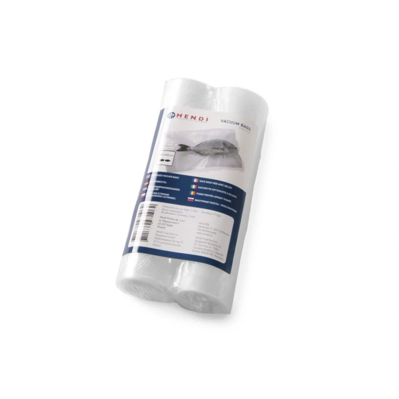 Set 2 Role Pungi Vacuum Gofrate Hendi 28 x 600 cm, 75 Microni, pentru Aparate de Vidat Profesionale - Imagine 4