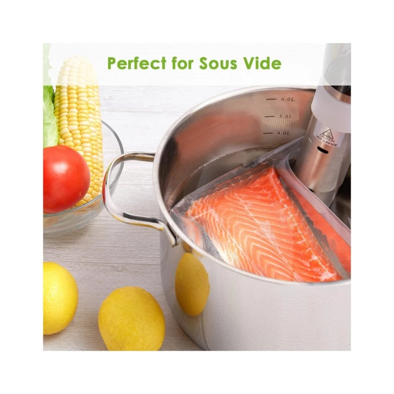 Set 100 Pungi Vacuum Netede Hendi 150x250 mm, 75 Microni, Sous Vide, Filtru UV