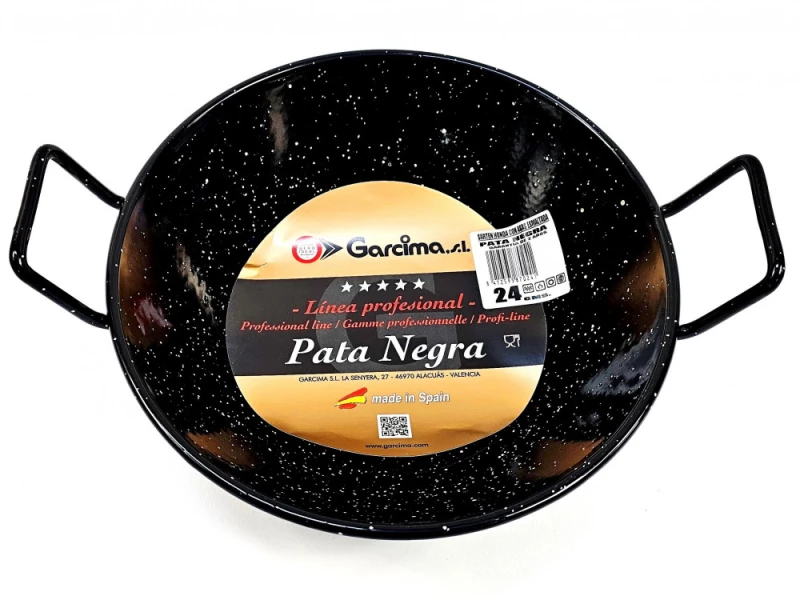 Tigaie profesionala adanca 24 cm, 1.7 litri, otel emailat, 2 manere, Garcima Pata Negra GRC87024 - Imagine 3
