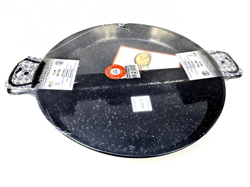 Tigaie Paella MultiGusto Garcima 50 cm cu 2 compartimente din otel emailat pentru paella si gatit profesional HoReCa - Imagine 4