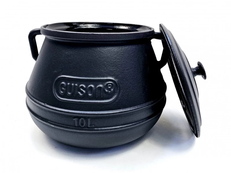 Oala din Fonta Emailata 10 Litri cu Capac Guison pentru Gatit Profesional, Slow Cooking, Inductie si Gaz