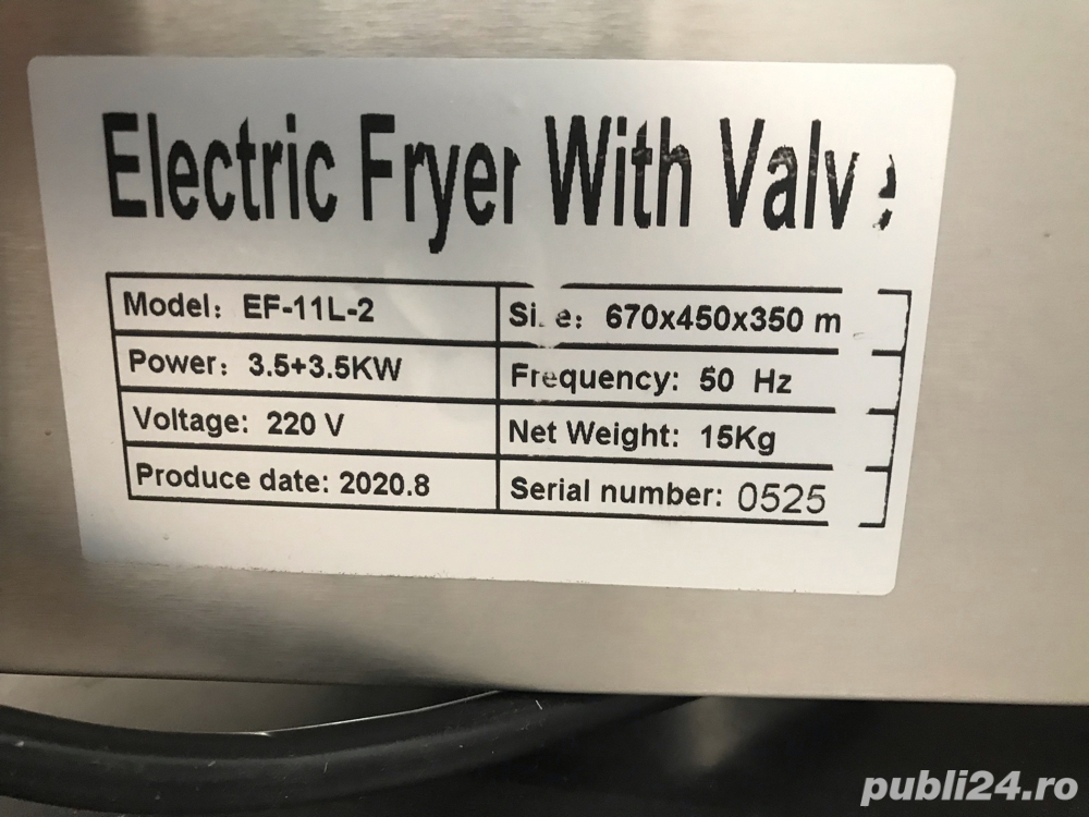 Friteuză profesională electrică dublă 2 x 8 L – Nouă, 2 x 3,5 kW, 220V | HoReCa - Imagine 2