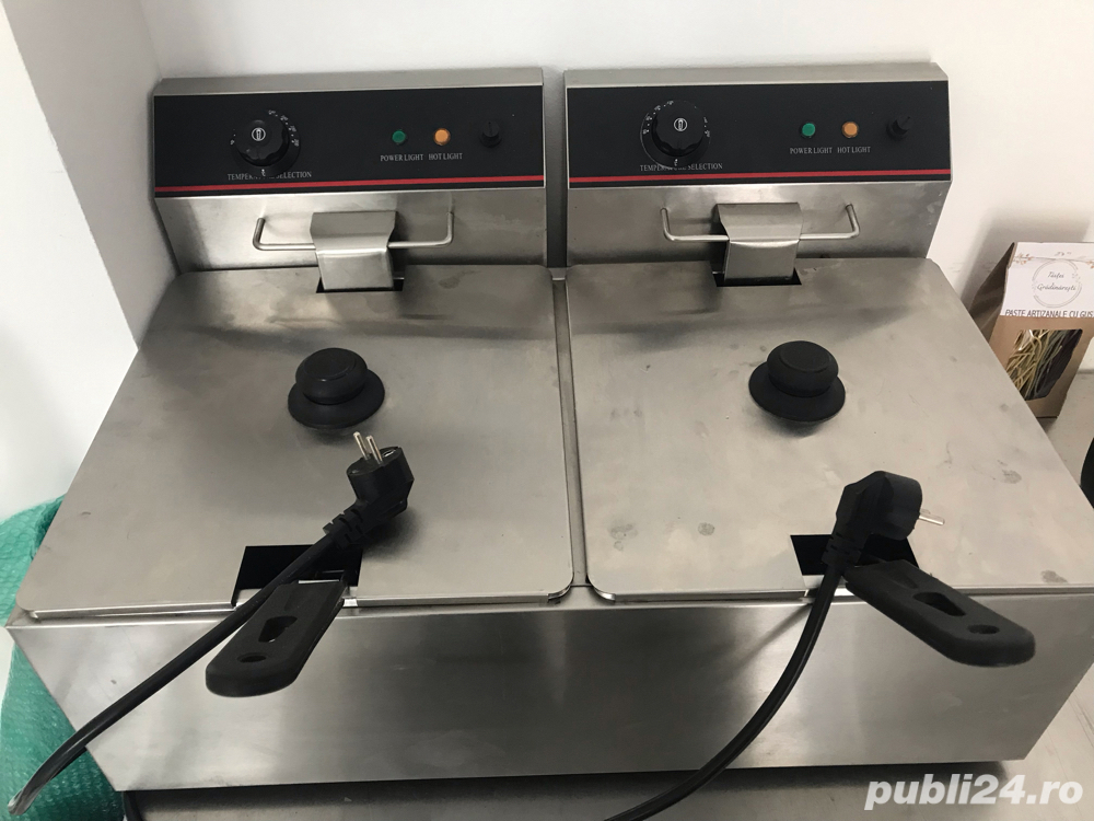 Friteuză profesională electrică dublă 2 x 8 L – Nouă, 2 x 3,5 kW, 220V | HoReCa - Imagine 3