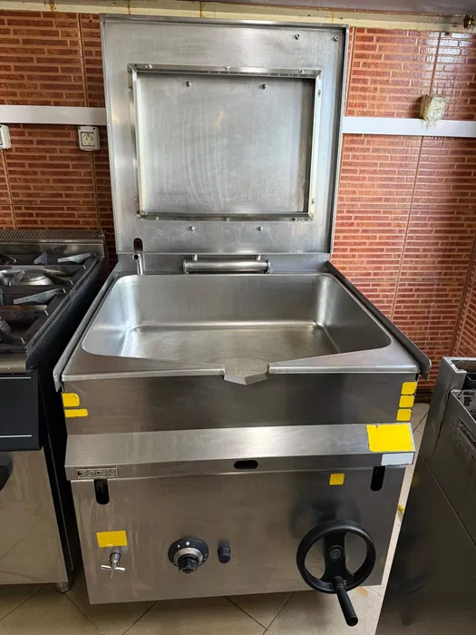 Basculanta profesionala TOP K 80L pe gaz, cuva inox cu basculare manuala pentru HoReCa - Imagine 2