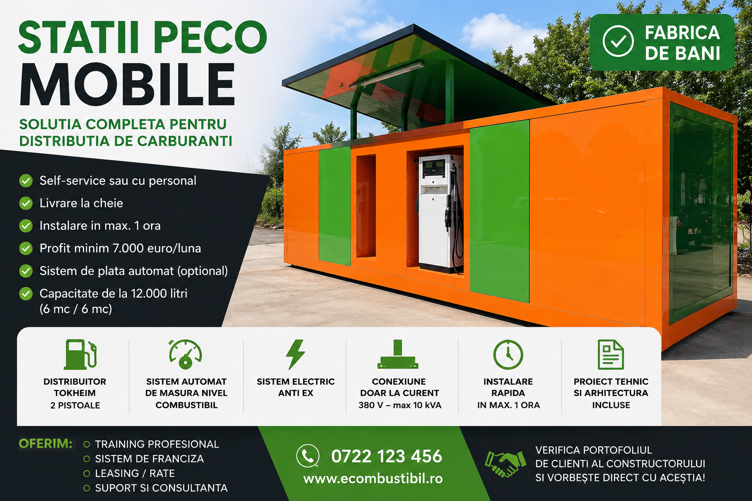Statii PECO mobile, containere tehnice si solutii complete pentru alimentare cu carburant